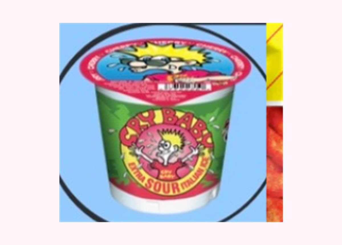 Cry Baby Cherry Sour Ice from the Sweet Spot Truck menu